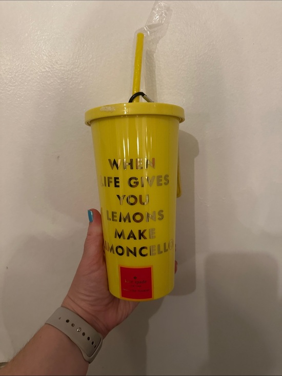 kate spade Accessories - kate spade yellow reusable tumbler with straw
